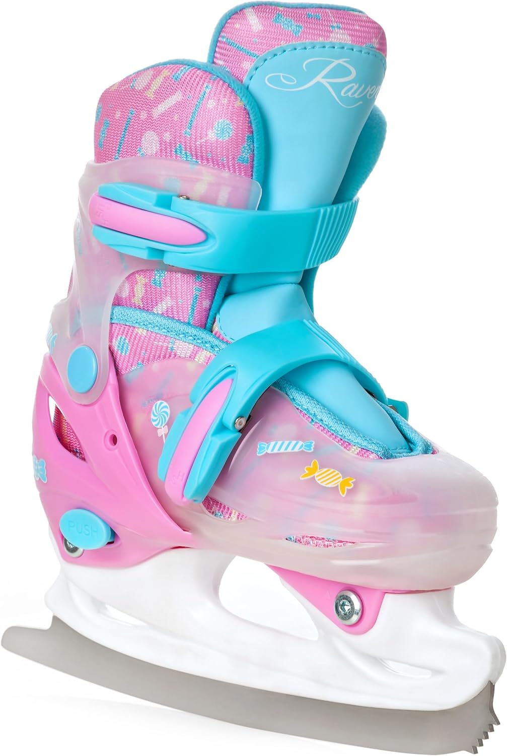 RAVEN 2in1 Schlittschuhe Inline Skates Inliner für Kinder Mädchen LED Leuchträder verstellbar 26-29