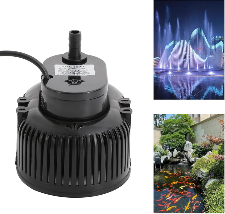 75W Mini Tauchpumpe schwarz, max. 3000 l/h für Teich,Aquarium und Gartenbau | Max. 3000 l/h, Förderh