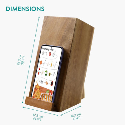 Navaris Messerblock mit Smartphone- und Tablethalter - Messerblock ohne Messer - Multifunktionaler K