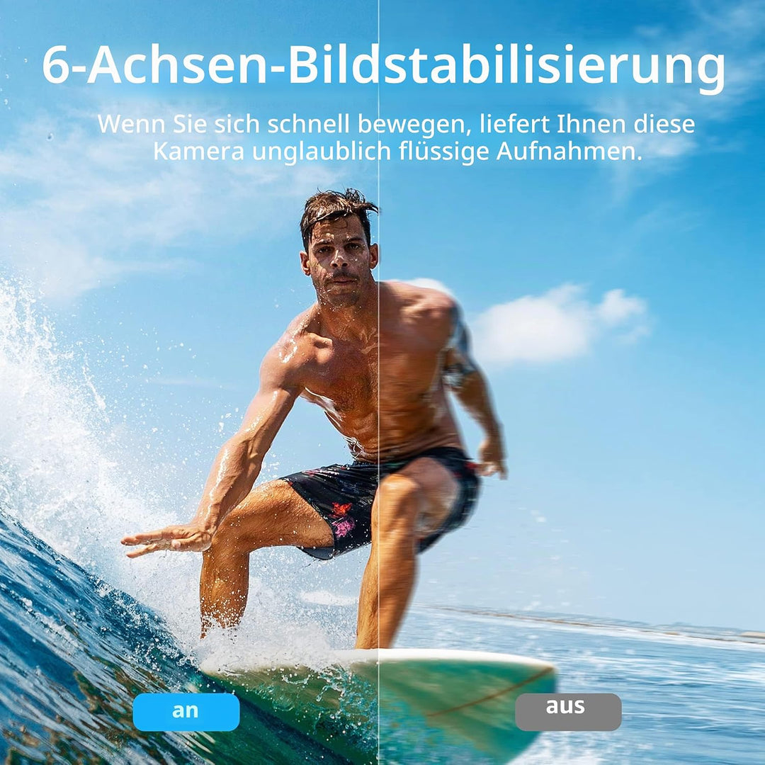 AKASO Brave 7 Action Cam 4K30FPS mit Schwimmender Handgriff 20MP WiFi Unterwasserkamera IPX8 Wasserd