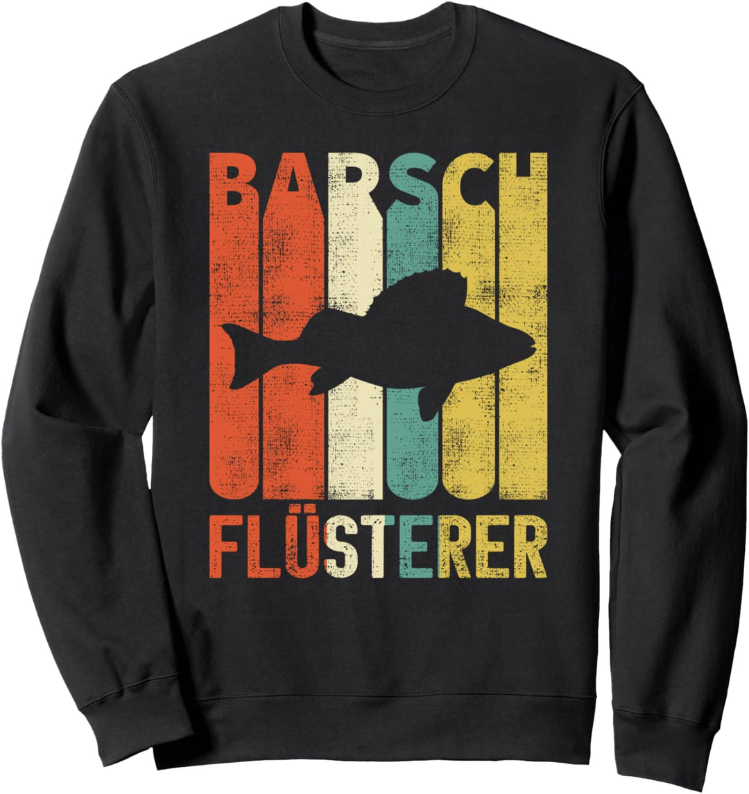 Retro Barsch Flüsterer Angler Fisch Geschenke Sweatshirt
