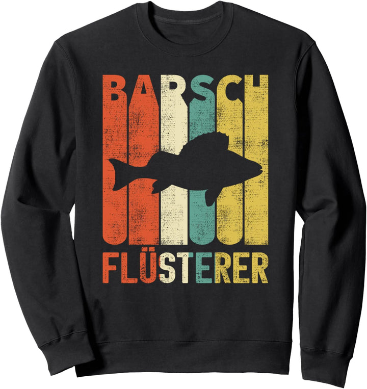 Retro Barsch Flüsterer Angler Fisch Geschenke Sweatshirt