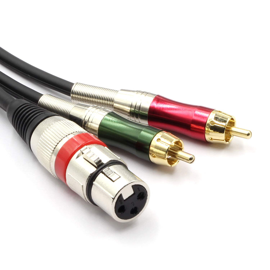 SiYear XLR Buchse zu 2 x Phono RCA Stecker Adapter Y Splitter Patch Kabel, XLR Buchse 3 Pin zu Dual