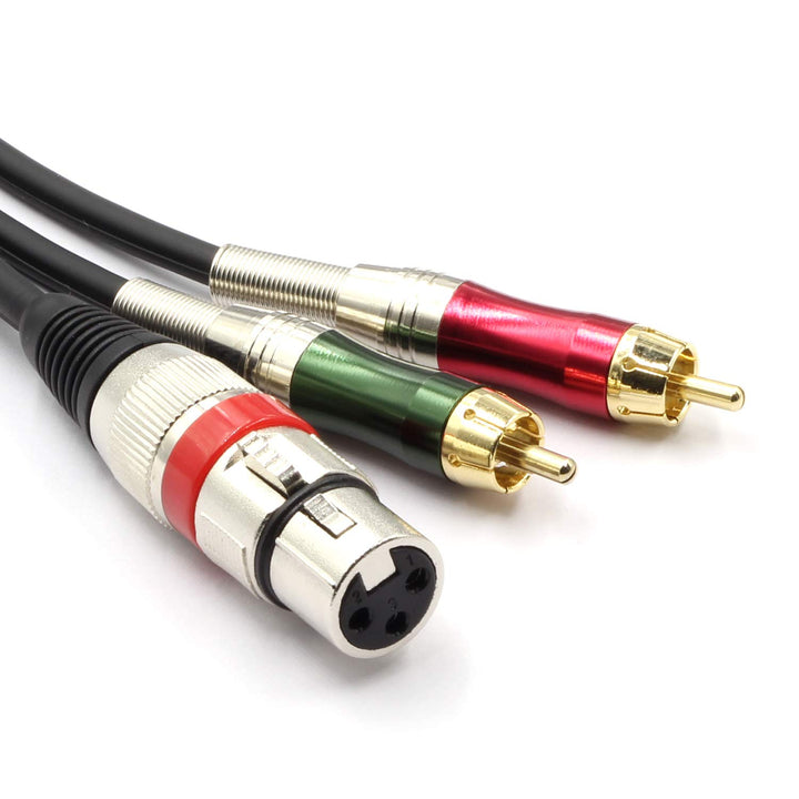 SiYear XLR Buchse zu 2 x Phono RCA Stecker Adapter Y Splitter Patch Kabel, XLR Buchse 3 Pin zu Dual