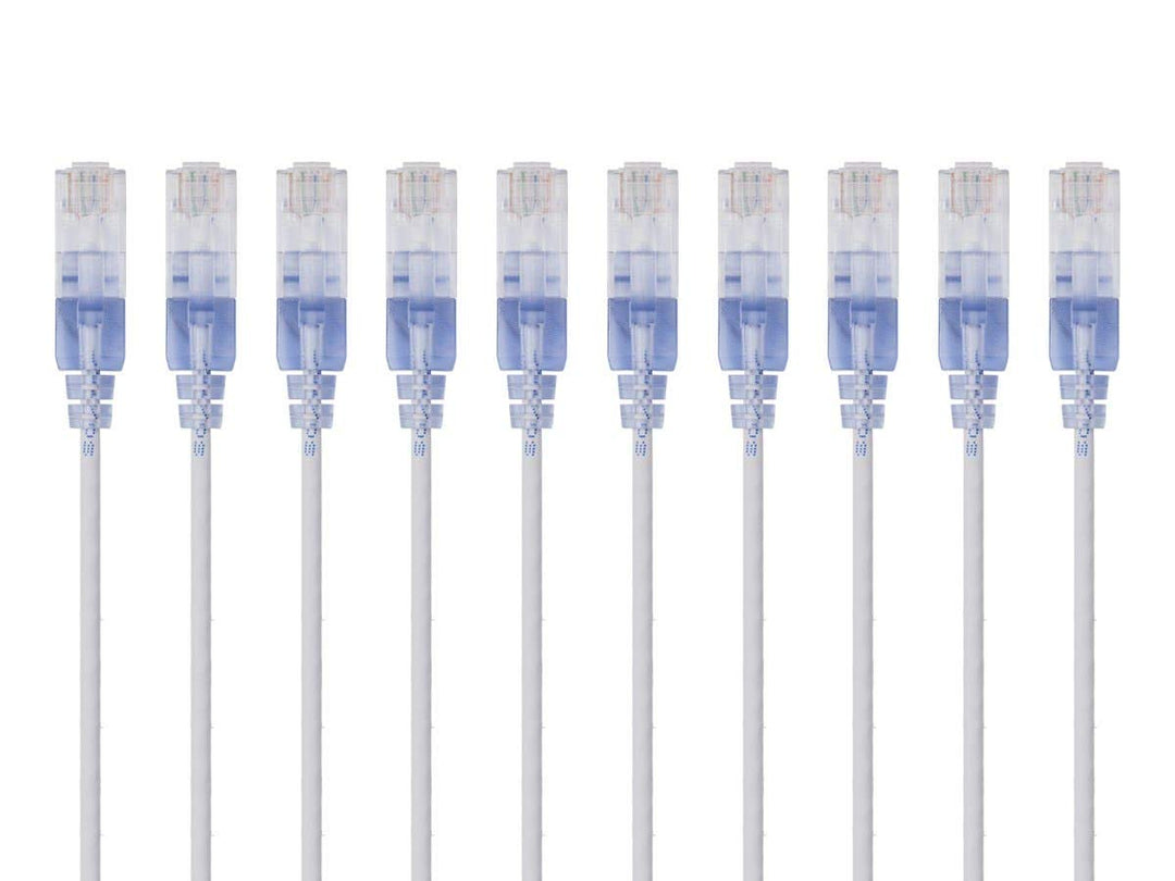 Monoprice Cat6A Ethernet-Patchkabel, 30 cm, Weiss, Netzwerk-Internetkabel, RJ45, 550 MHz, UTP, reine
