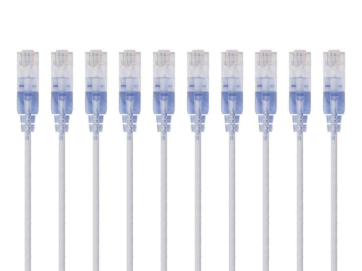 Monoprice Cat6A Ethernet-Patchkabel, 30 cm, Weiss, Netzwerk-Internetkabel, RJ45, 550 MHz, UTP, reine