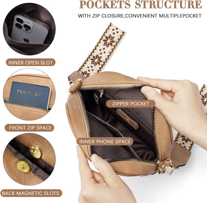 BOSTANTEN Handytasche zum Umhängen Leder, Damen Handy Umhängetasche, Handytasche mit Geldbörse zum U