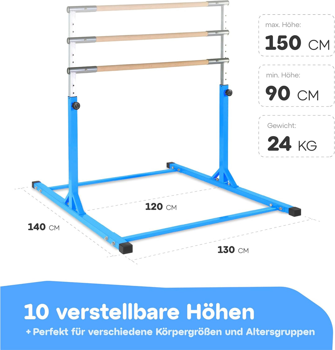 Müller & Blum Premium Turnreck für Kinder, höhenverstellbares Turngerät für Indoor & Outdoor, Turnst