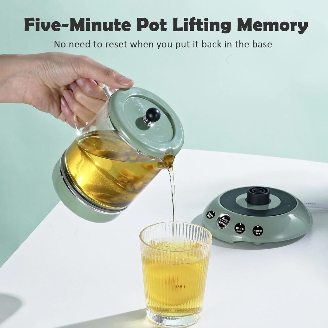 Mini Wasserkocher 400ml Glas - 4-in-1 Multifunktions Tassenwärmer mit abnehmbarer Basis (Heisswasser