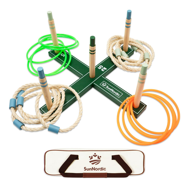 Ringwurfspiel-Set aus Holz, Strandspiel für Kinder, Erwachsene und die ganze Familie, inklusive Wurf