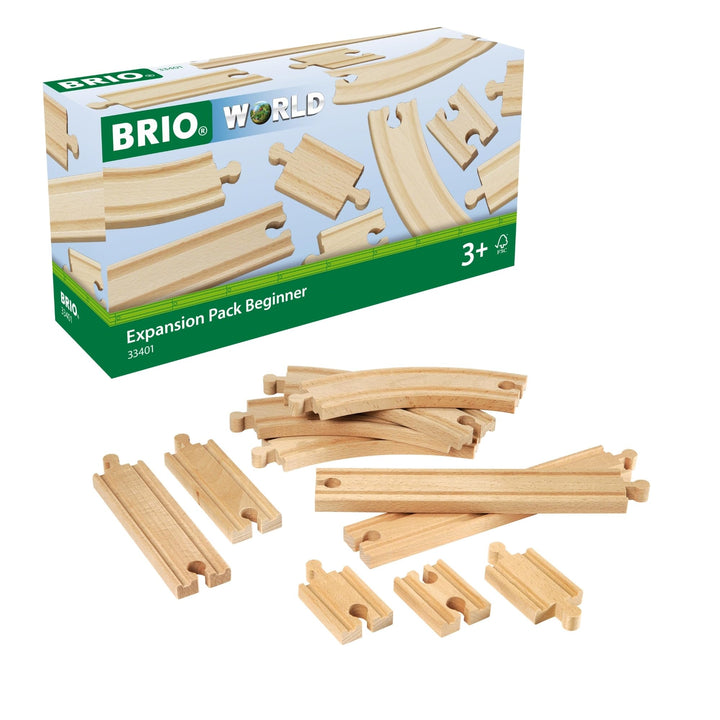 BRIO World 33401 Kleines Schienensortiment - 11 Schienen aus Buchenholz für die Holzeisenbahn - Empf