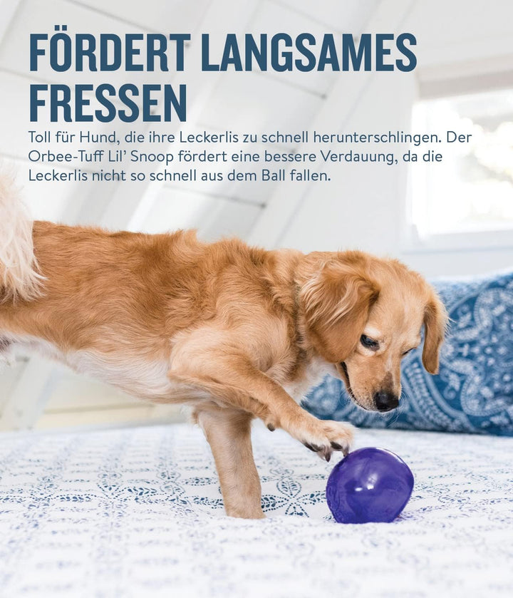 Planet Dog Orbee-Tuff Lil' Snoop - Interaktives Spielzeug für Hunde - Snackball - Lila - Klein