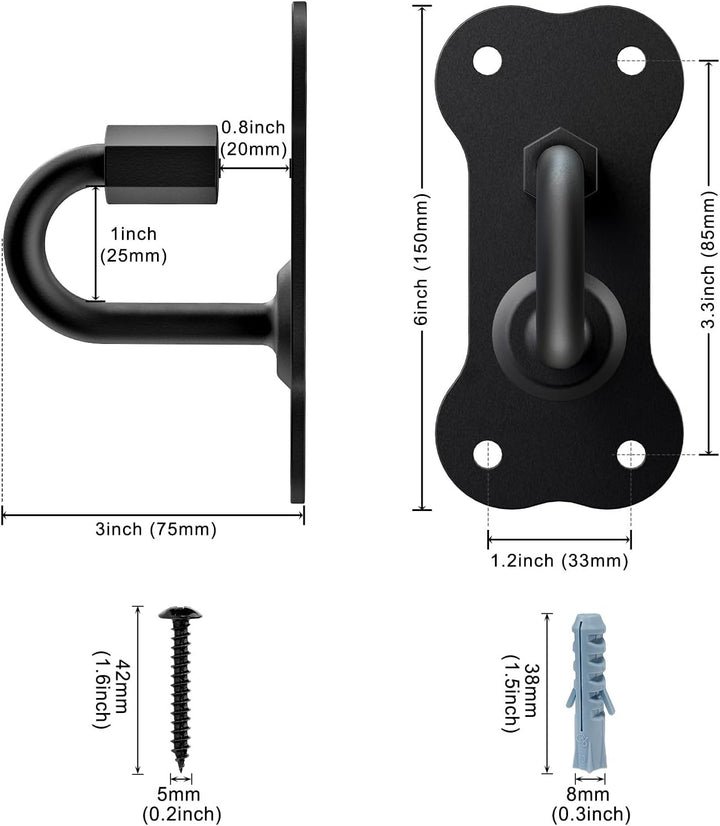 BeneLabel Hundeleinenhalter Wand, Hundeleine Wandhaken Haustierleinen Wandbefestigung Schwarz Hundel