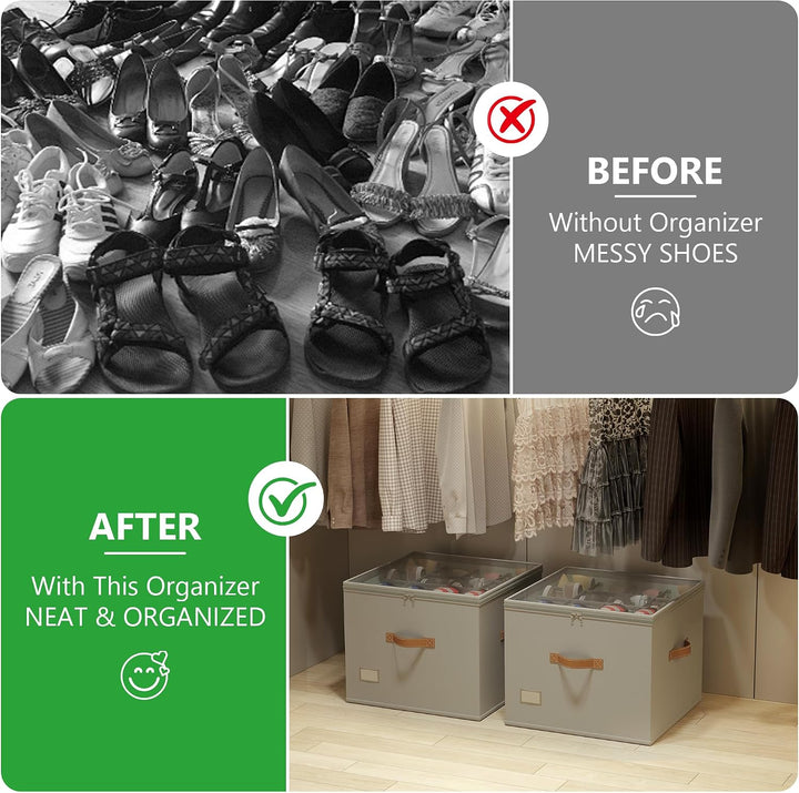 Vincona Schuhorganizer für Closet, Passt 16 Paare, grosse Schuhschrank Schuhbox mit Durchsichtigem D