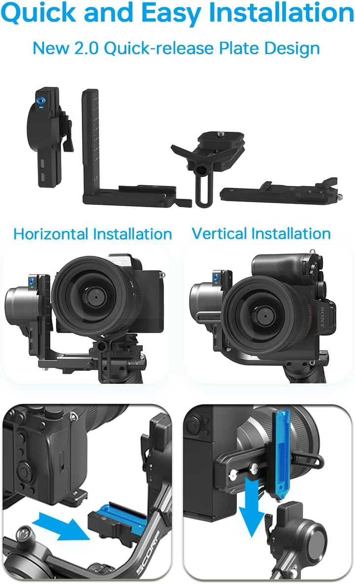 Feiyu SCORP 2 [Offiziell] DSLR Kamera Stabilisator Gimbal für Canon/Sony/Panasonic/Nikon/Fujifilm, 2