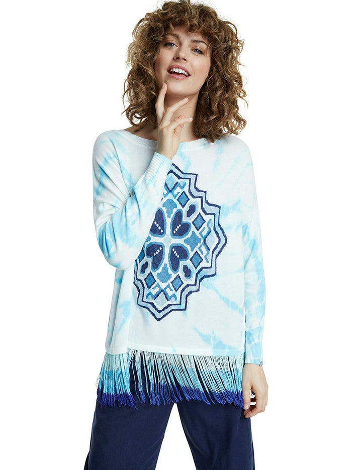Desigual Damen JERS_chandigarth Strickjacke L Weiss (Blanco 1000), L Weiss (Blanco 1000)