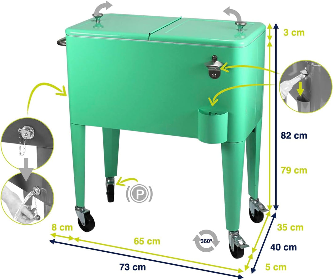 Kailua Cooler - Kühlbox, Kühlwagen, Getränkekühler Mint, Mint