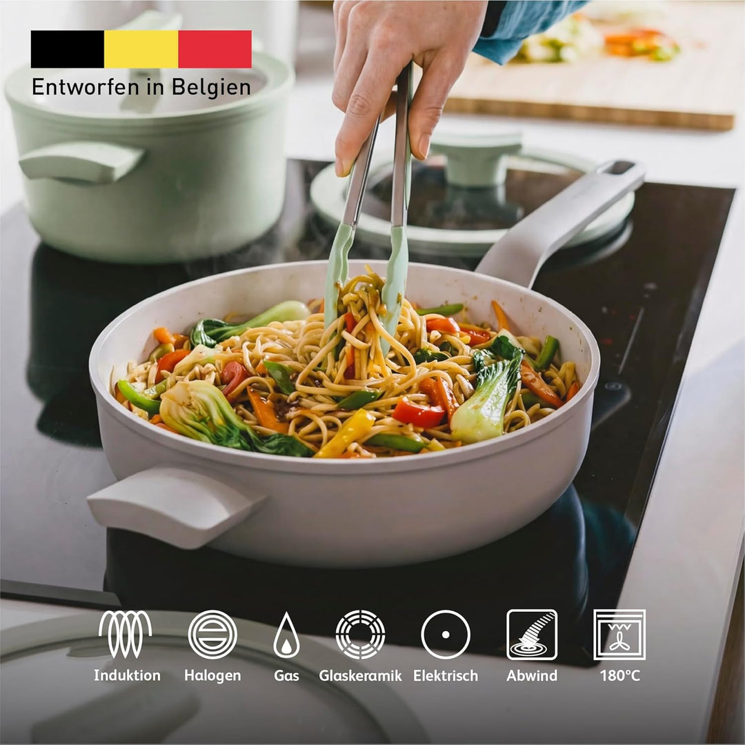 BergHOFF Leo Doppelgriffige Schmorbratenpfanne mit Deckel Balance Moonmist 26 cm - Leo