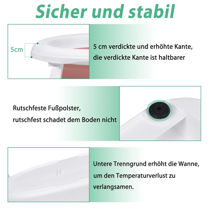 Froadp 82x50x20cm Faltbare Badewannen für Babys, Klappbare Babybadewanne, Rutschfest Kinderbadewanne
