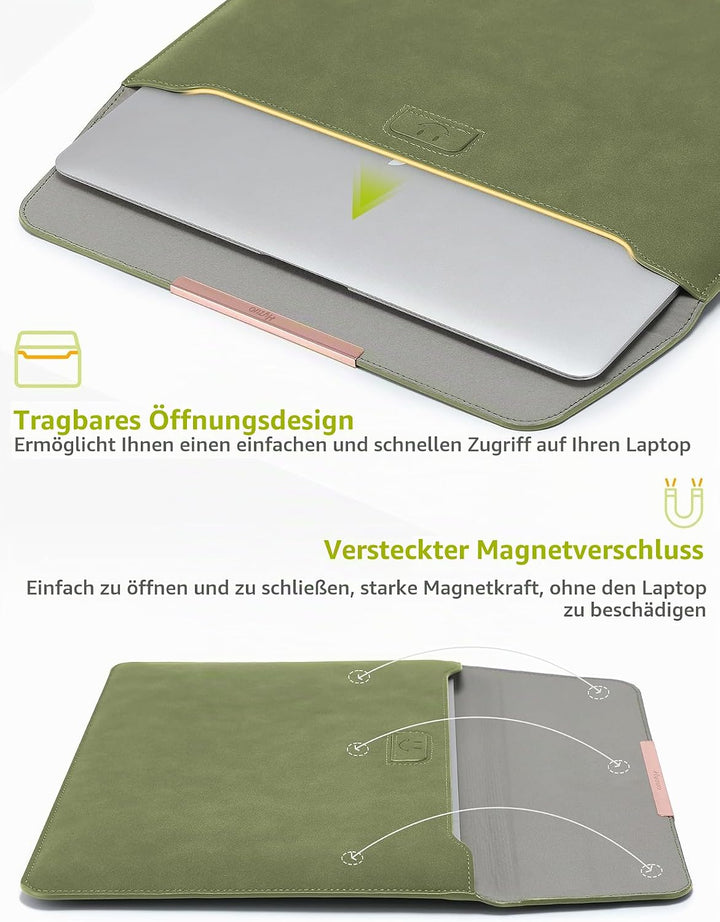 HYZUO 13 Zoll Laptop Hülle Tasche mit Ständer für MacBook Air 13 M5 A3449 M4 M3 M2 M1 2026-2018, Mac