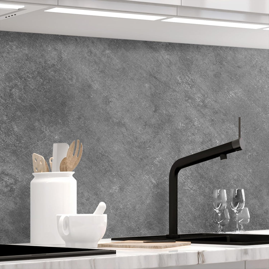 Küchenrückwand selbstklebend Matt-Optik - 20GREY - 1.8mm, Versteift, alle Untergründe, Hart PET Mate