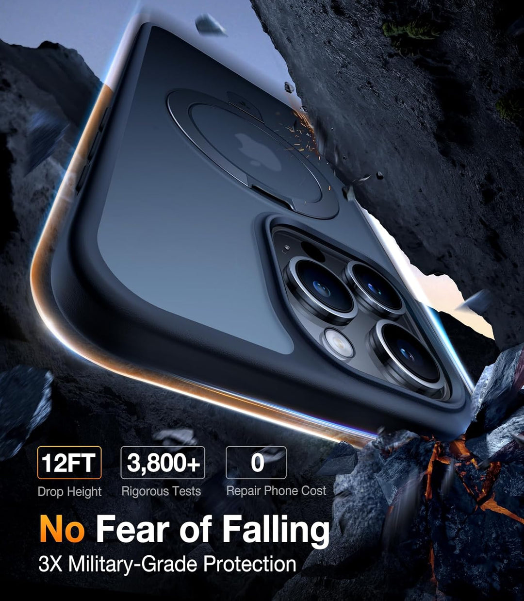 TORRAS Ostand All-in-One für iPhone 15 Pro Hülle für MagSafe (Nr.1 Magnetkraft, Unsichtbarer Ständer