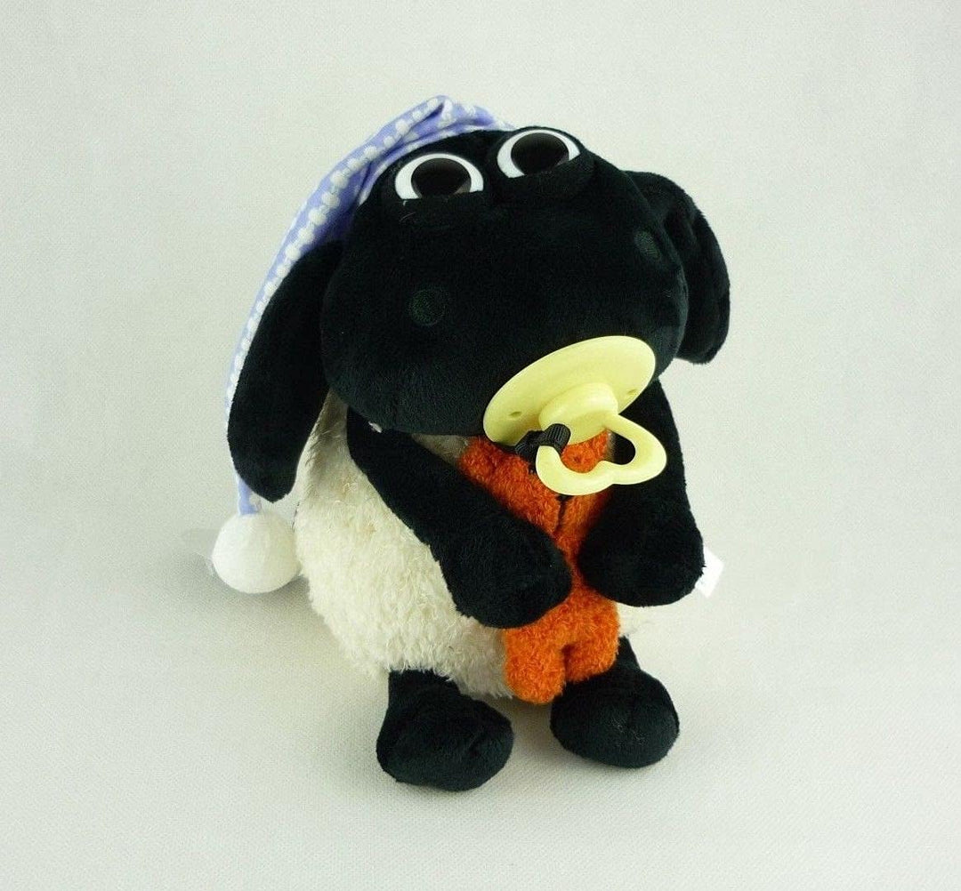 Shaun das Schaf Kuscheltier Timmy mit kleinem Bär, Schnuller und Schlafmütze, 25 cm, Farbe: Weiss/Sc