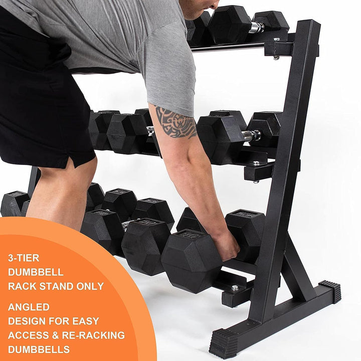 Zlinke Hantelständer Kurzhantelablage, 3 Regale Dumbbell Rack Multilevel Weight Storage Organizer 45