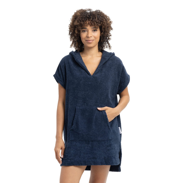 HOMELEVEL Poncho Damen Frottee - Badeponcho Badetuch aus 100% Baumwolle - Handtuch für Strand Sauna