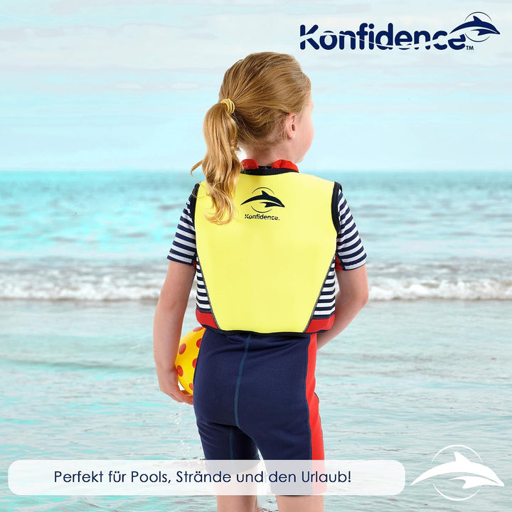 Konfidence Schwimmweste – Premium-Schwimmjacke mit abnehmbarem Sicherheitsgurt für Kinder | Einstell