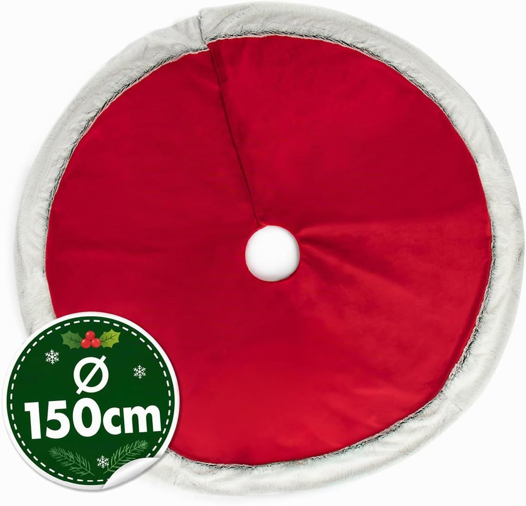 COM-FOUR® Premium Weihnachtsbaumdecke zum Schutz vor Tannennadeln - runde Christbaumdecke für den We