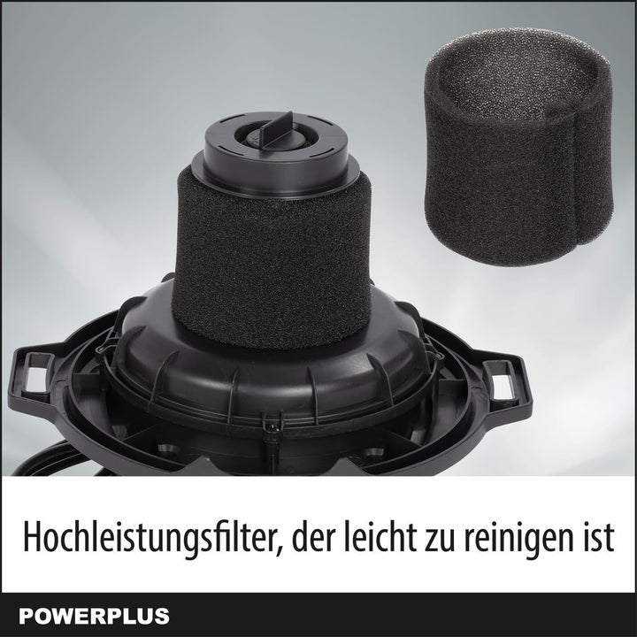POWERPLUS elektrischer Nass Trockensauger POWX322-1000W Industriesauger für Küche, Boden, Teppich, s