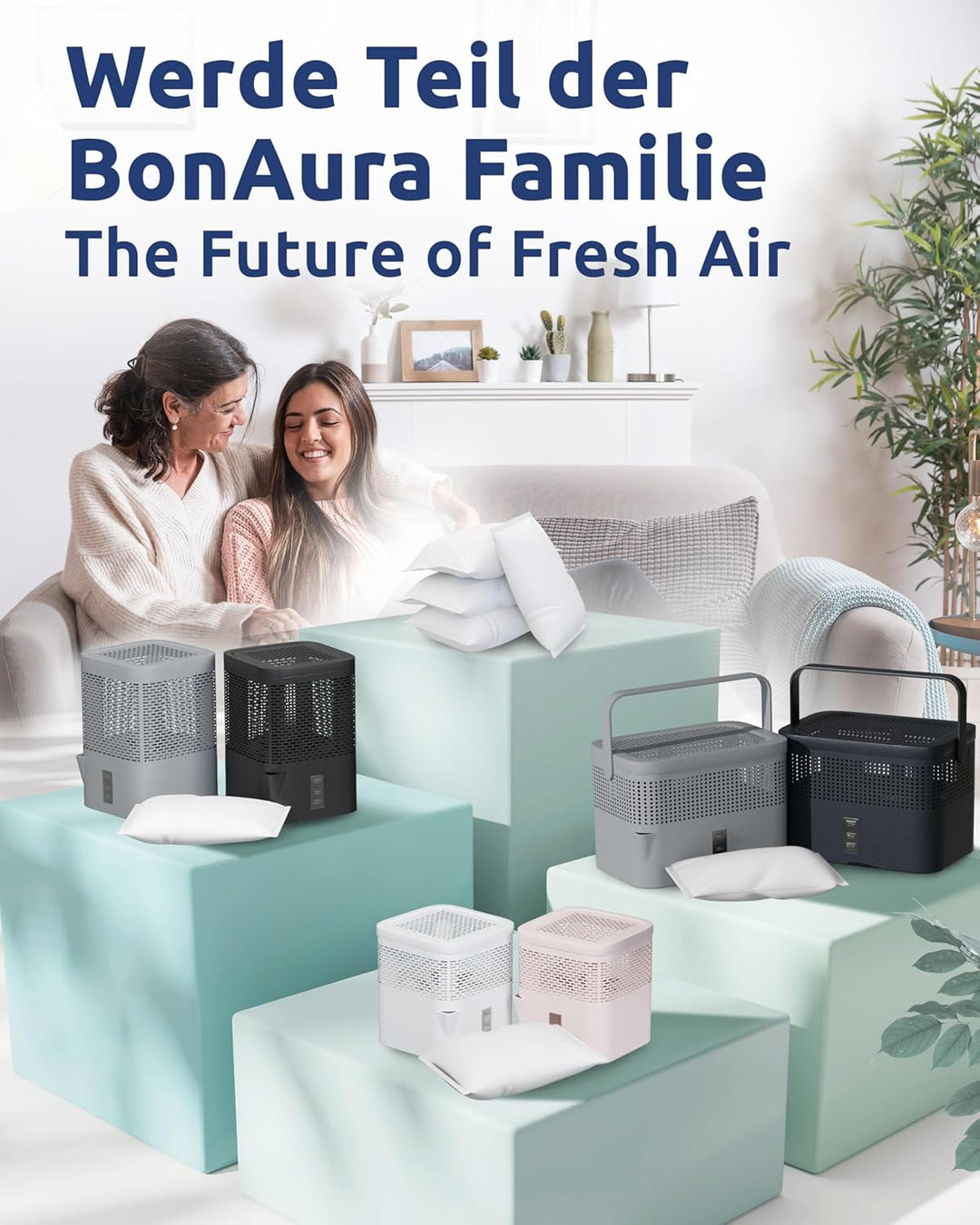 BonAura® AirOne Lite Luftentfeuchter Nachfüllpack I 12er Set 450g Luftentfeuchter Granulat I Entfeuc