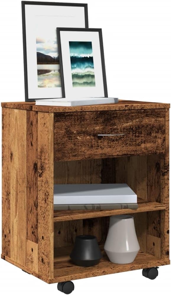 vidaXL Rollcontainer, Aktenschrank mit Stauraum, Rollschrank für Büro Arbeitszimmer, Bürocontainer B
