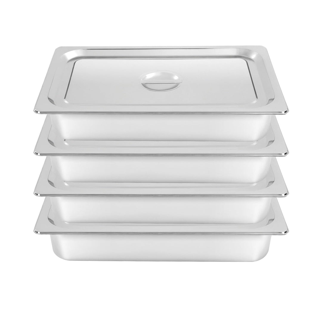GN 1/1 Behälter Edelstahl mit Deckel 4 Set, Gastronormbehälter