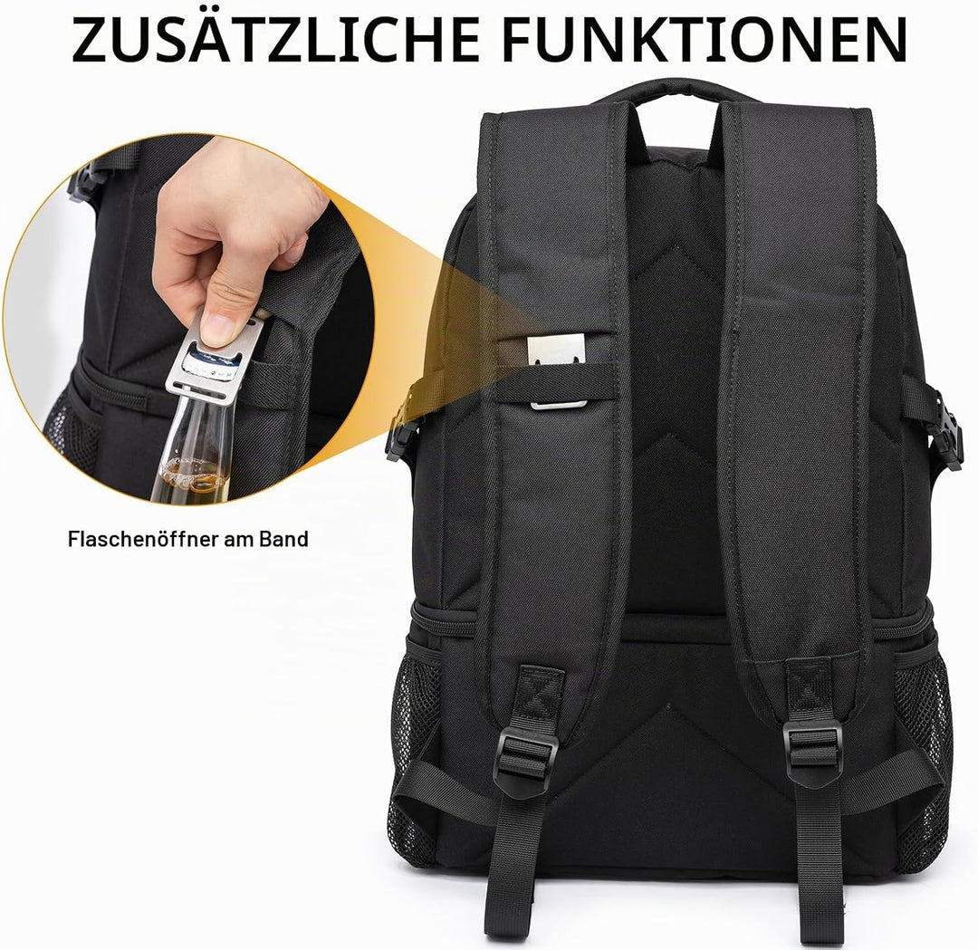 Kühlrucksack 28L Isolierter Kühltasche Picknickrucksack Doppelte Schicht Klein Thermo Rucksack für C