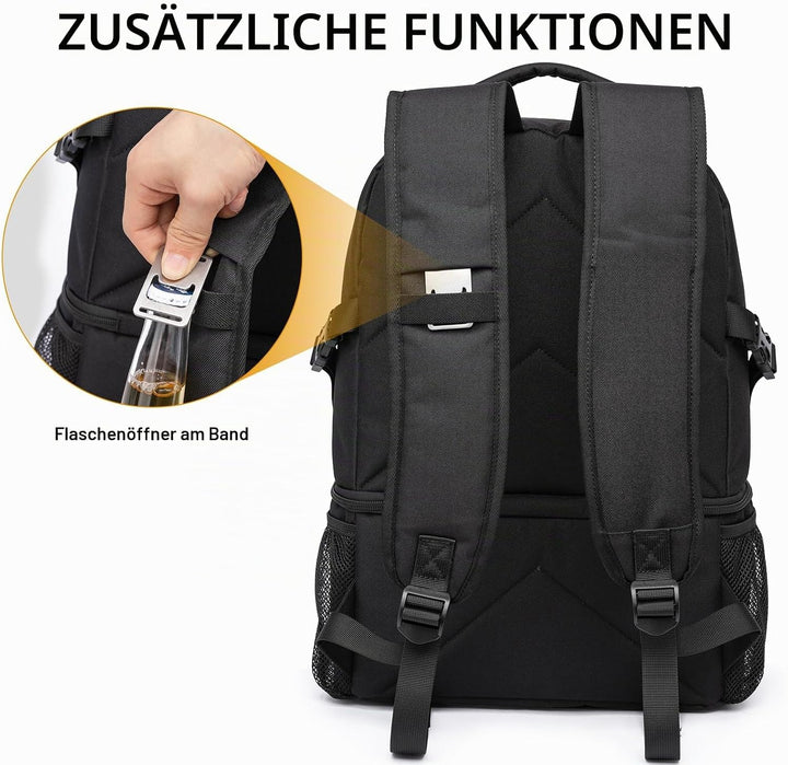 Kühlrucksack 28L Isolierter Kühltasche Picknickrucksack Doppelte Schicht Klein Thermo Rucksack für C