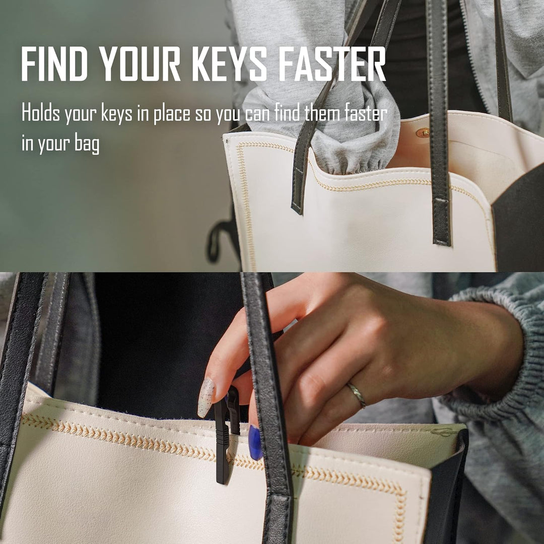 KeyUnity KM07 Titan-Schlüsselanhänger, Taschenclip, 2-in-1-Schlüsselringhalter für Gürtel mit Sechsk