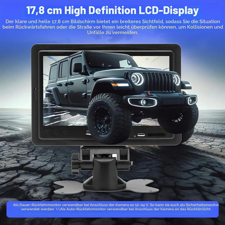 Rückfahrkamera Set mit 7 Zoll LCD-Display - Rückfahrkamera mit monitor Unterstützung IP67 wasserdich