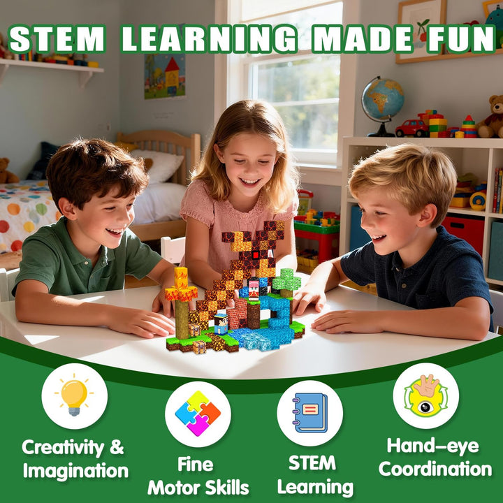 Magnetische Bausteine Bauspielzeug 100 Pcs Magnetbausteine für Kinder Montessori Kreative Spielzeug