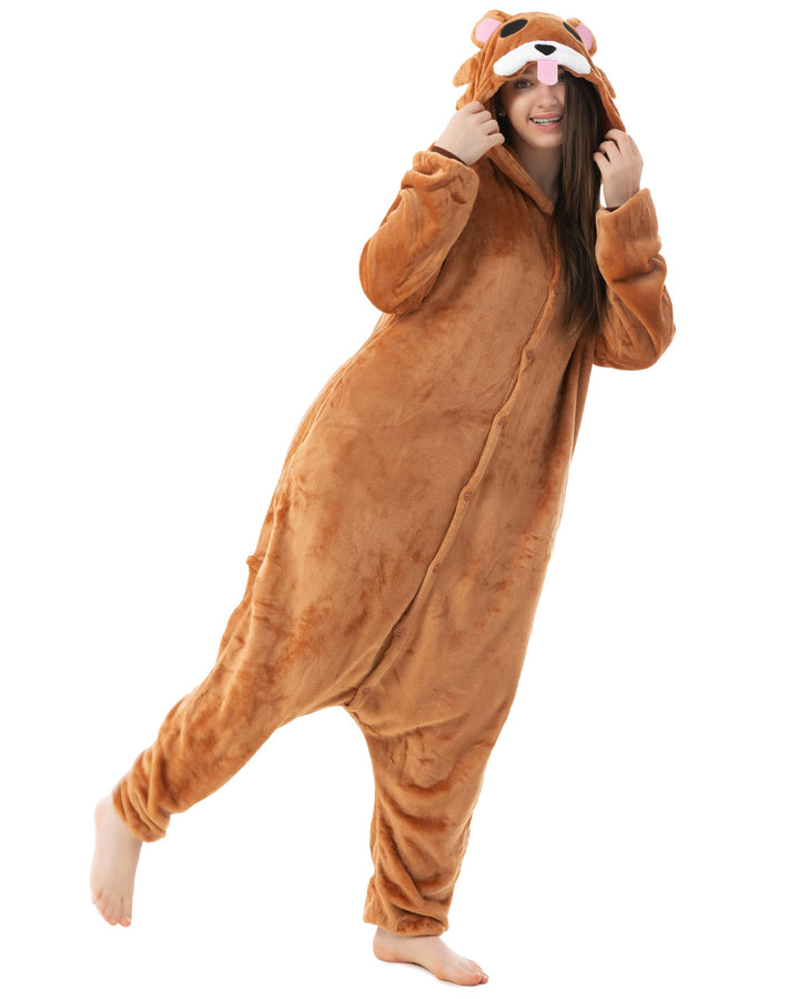Katara 1744 (30+ Designs) Bären-Kostüm Grizzly, Unisex Onesie/ Pyjama-Qualität für Erwachsene &amp; Teen