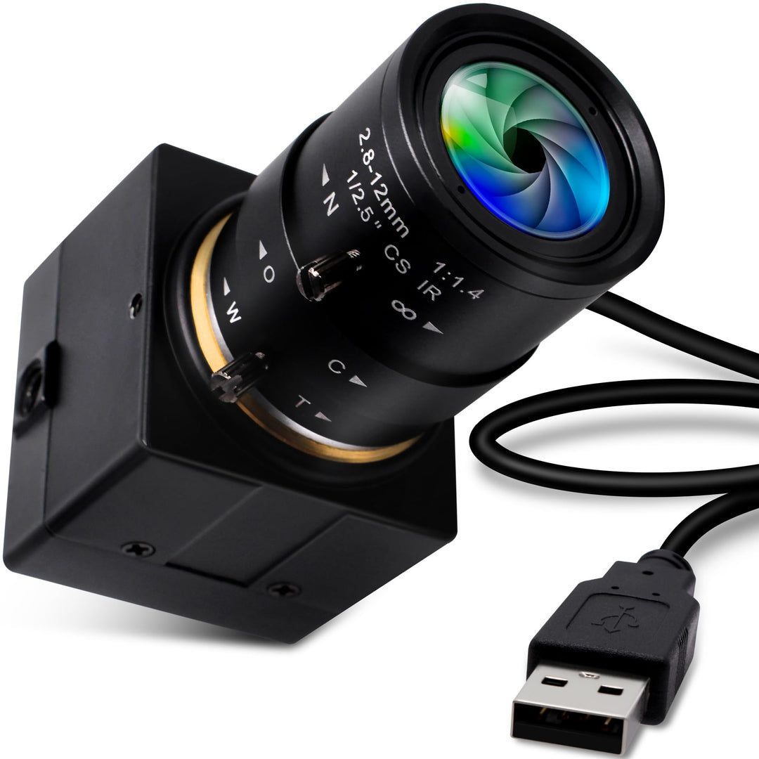 ELP USB-Kamera 1080P 2,8–12 mm 4-Fach optisches manuelles Zoomobjektiv, 2 MP USB-Kamera mit CMOS OV2