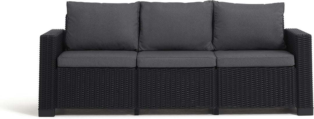 Keter Allibert by Gartenlounge Sofa California 3 Sitzer, Graphit/cool Grey,199 x 68 x 72 cm & Allibe