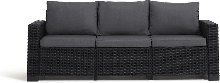 Keter Allibert by Gartenlounge Sofa California 3 Sitzer, Graphit/cool Grey,199 x 68 x 72 cm & Allibe