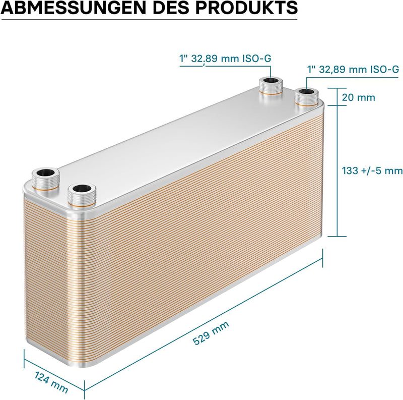 Hrale Edelstahl Wärmetauscher 60 Platten max 660 kW Plattenwärmetauscher Wärmetauscher