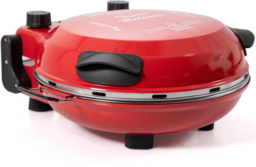 TruWare Pizzaofen elektrisch bis 400 Grad | Elektrischer Pizzabäcker mit Pizza-Schieber Steinplatte