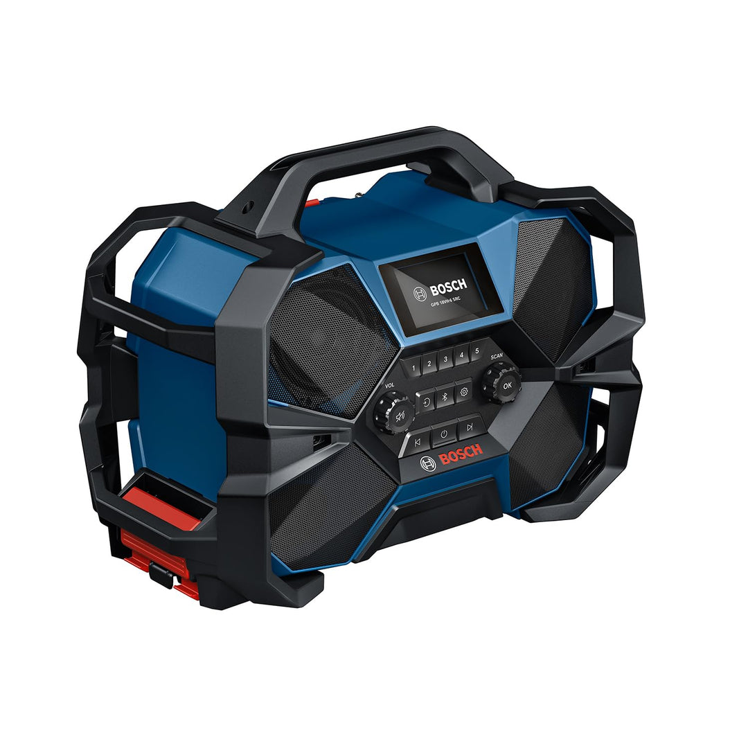 Bosch Professional 18V/12V System Akku-Baustellenradio GPB 18VH-6 SRC (Laden im Werkzeug für 18V & 1
