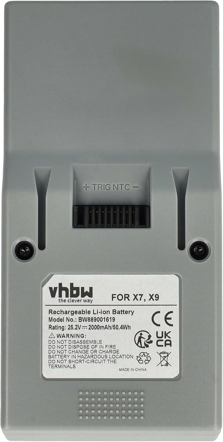 vhbw Akku kompatibel mit Genius Invictus X9, X7 Staubsauger (2000 mAh, 25,2 V, Li-Ion)