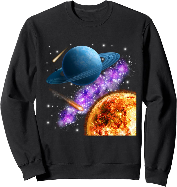Weltraum Motiv Universum Sterne Sonnensystem Planeten Sonne Sweatshirt