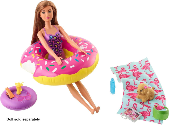 Barbie Möbel-Spielset Outdoor mit Donut-Schwimmring Donut Schwimmring mit Hund, Donut Schwimmring mi